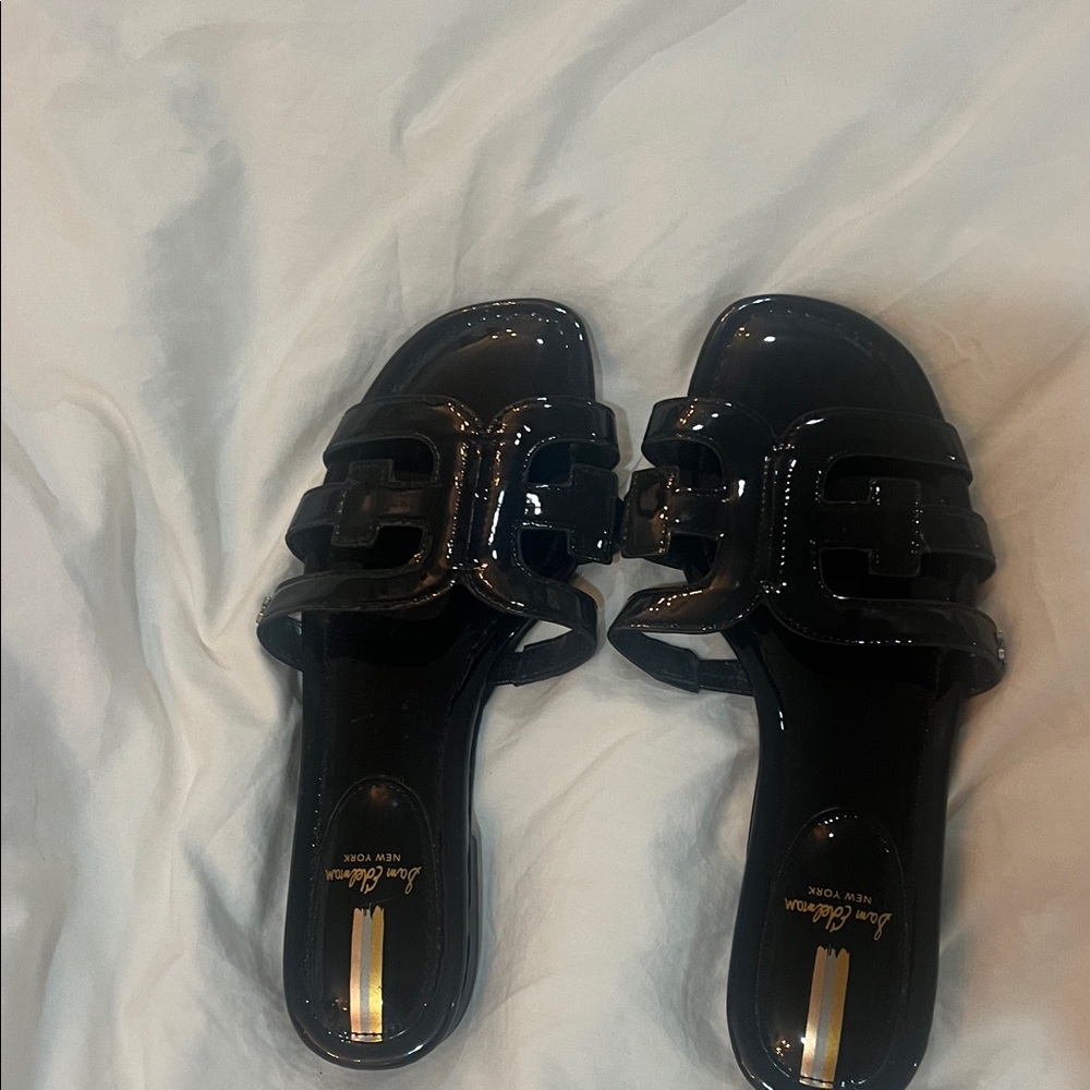 Sam Edelman Black Patent Slide Sandals